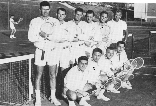 1964 Varsity Tennis Team
1-Jon Logue  2-Barry Lankford  3-Mike Kokoska